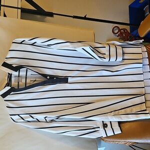 Chico's Black and White Striped Blouse